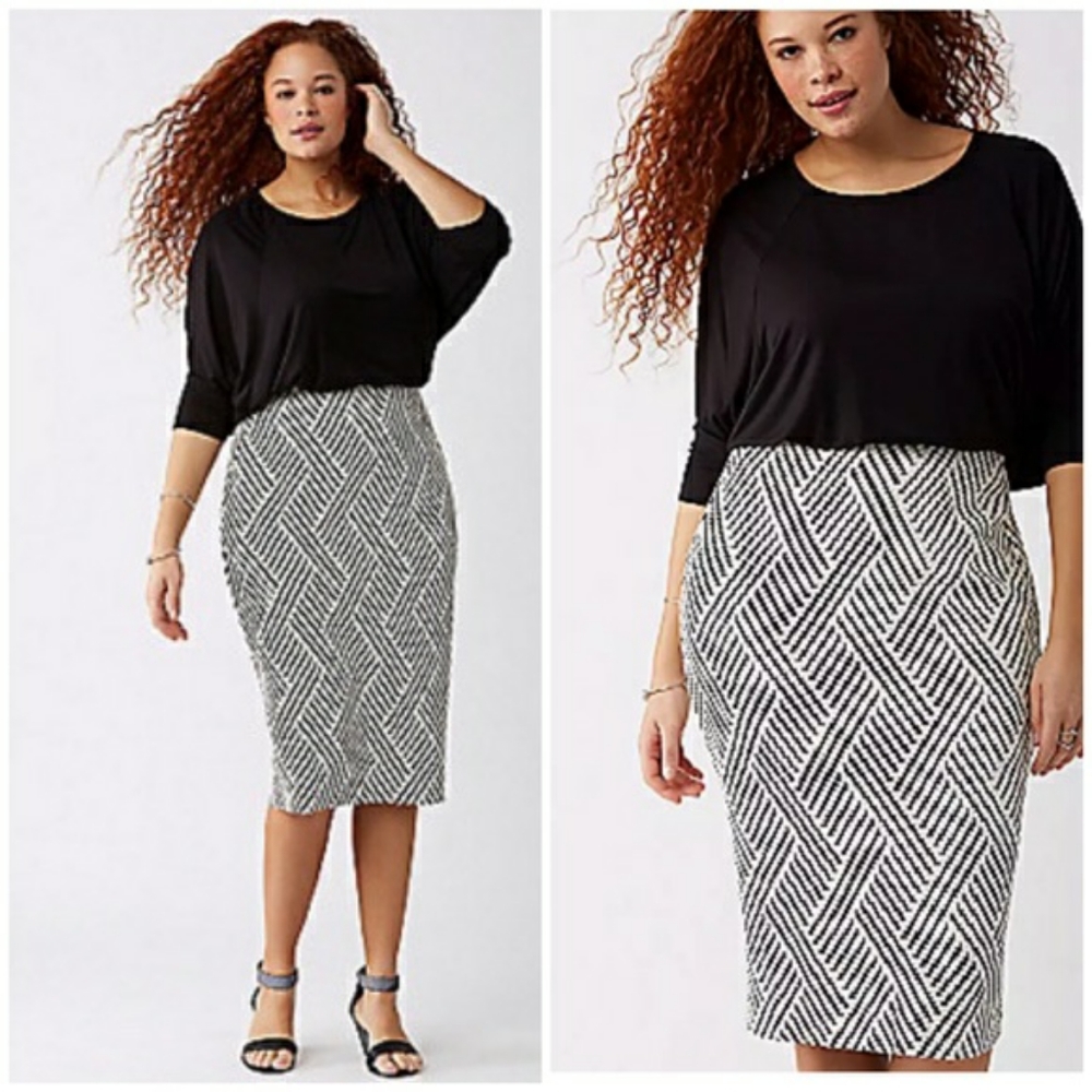 Lane Bryant Chevron print pencil skirt